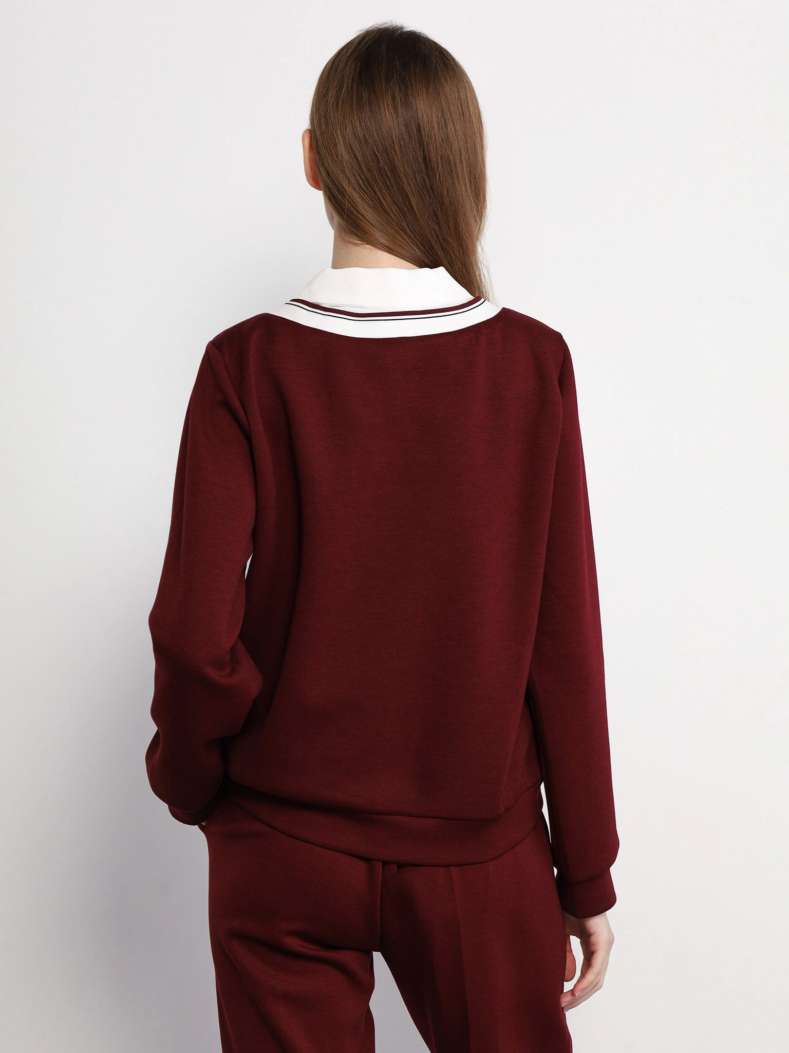 Джемпер бордового цвета прямого кроя